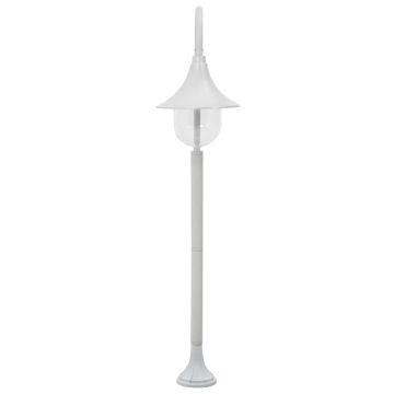 Lampione da Giardino E27 120 cm Alluminio Bianco