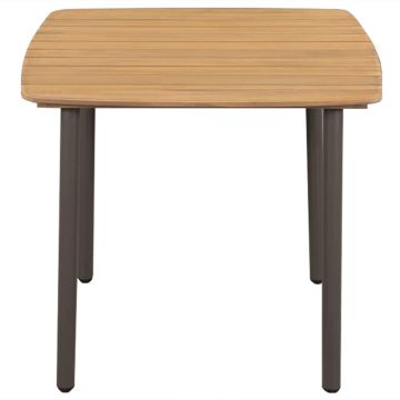 Tavolo da Giardino 80x80x72cm in Massello di Acacia e Acciaio