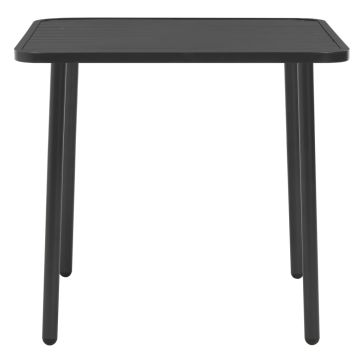 Tavolo da Giardino Grigio Scuro 80x80x72 cm in Acciaio