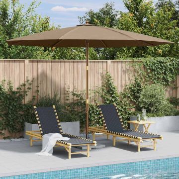 Ombrellone da Esterni con Palo in Legno 350 cm Grigio Talpa