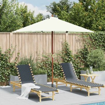 Ombrellone da Esterni con Palo in Legno 150x200 cm Sabbia