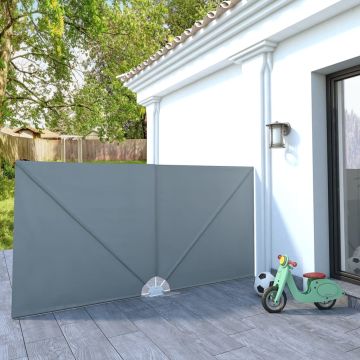 Tenda Laterale per Terrazza Pieghevole Grigio 300x150 cm