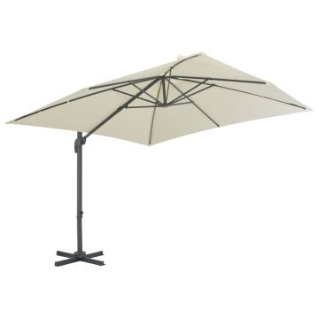 Ombrellone da giardino a sbalzo con palo in alluminio 300x300 cm Sabbia