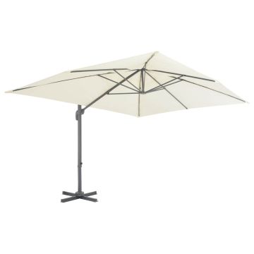 Ombrellone da giardino a sbalzo con palo in alluminio 400x300 cm Sabbia