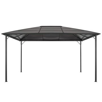 Gazebo con Tetto in Alluminio 4x3x2,6 m Nero