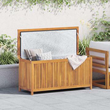 Baule da Giardino 120x50x58 cm in Legno Massello di Teak