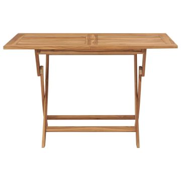 Tavolo Pieghevole da Giardino 120x70x75 cm in Massello di Teak