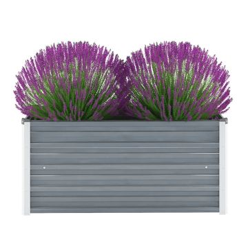 Letto Rialzato Giardino in Acciaio Zincato 100x40x45 cm Grigio
