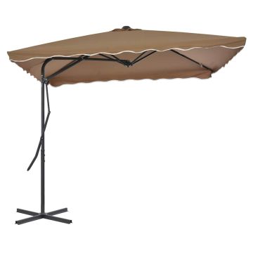 Ombrellone da Esterni con Palo in Acciaio 250x250cm Tortora