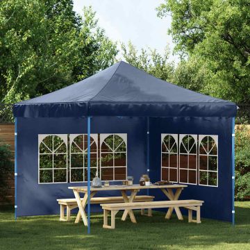 Parete per Tendostruttura 2 pz con Finestra in PE Blu