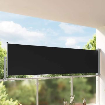 Tenda da Sole Laterale Retrattile 100 x 300 cm Nera