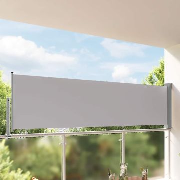 Tenda da Sole Laterale Retrattile 100 x 300 cm Grigia