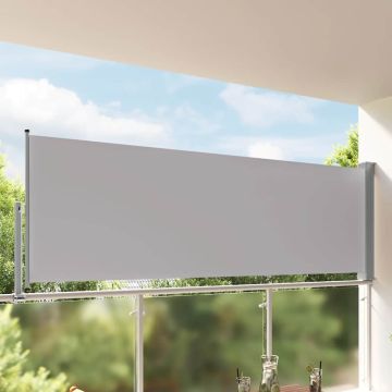 Tenda da Sole Laterale Retrattile 120 x 300 cm Grigia