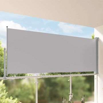Tenda da Sole Laterale Retrattile 140 x 300 cm Grigia