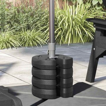 Piastre di Peso per Gazebo 4 pz Nere 220x50 mm in Cemento