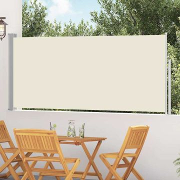 Tenda da Sole Laterale Retrattile 117x314 cm Crema
