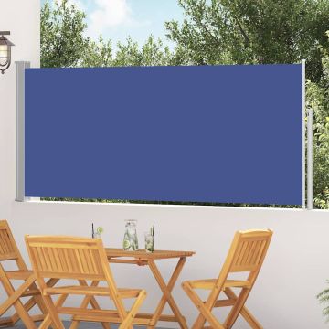 Tenda da Sole Laterale Retrattile 117x314 cm Blu