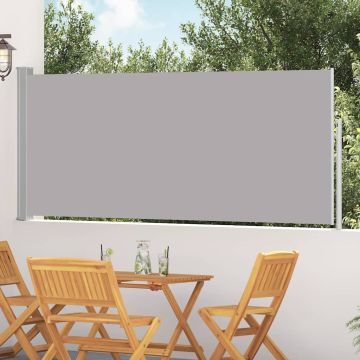 Tenda da Sole Laterale Retrattile 117x314 cm Grigia
