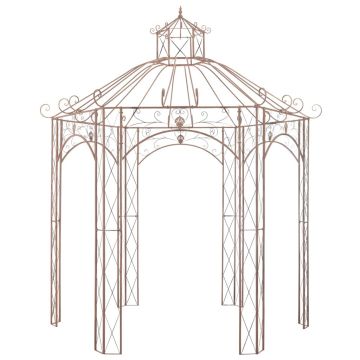 Padiglione da Giardino Marrone Anticato 3 m in Ferro