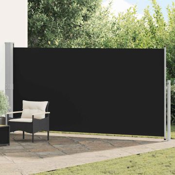 Tenda da Sole Laterale Retrattile 160 x 514 cm Nera
