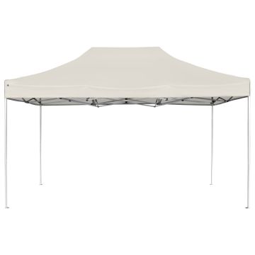 Gazebo Professionale Pieghevole in Alluminio 4,5x3 m Crema
