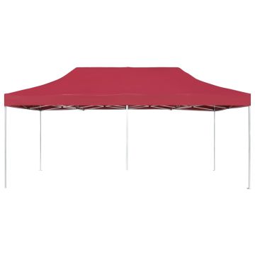 Gazebo Professionale Pieghevole in Alluminio 6x3 m Rosso Vino