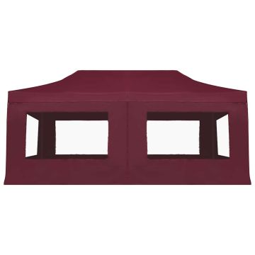 Gazebo Professionale Pieghevole Alluminio con Pareti 6x3m Vino