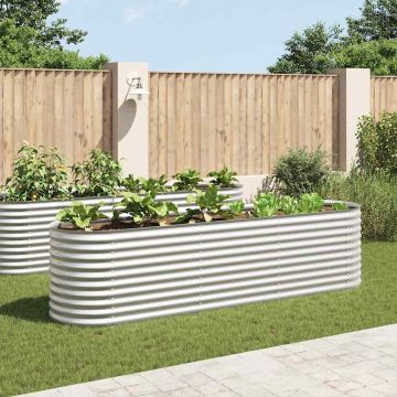 Letto Rialzato Giardino 320x80x81 cm in Acciaio Zincato Argento