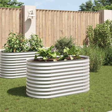 Letto Rialzato Giardino 160x80x81 cm in Acciaio Zincato Argento
