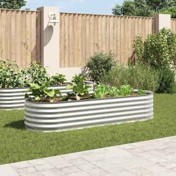Letto Rialzato Giardino 240x80x44 cm in Acciaio Zincato Argento