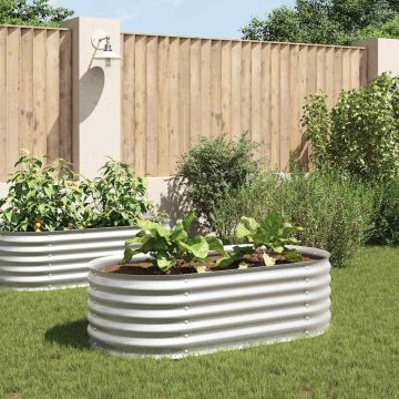 Letto Rialzato Giardino 160x80x44 cm in Acciaio Zincato Argento
