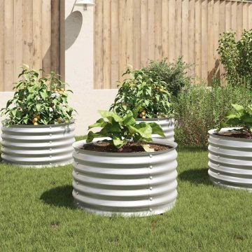Letto Rialzato Giardino 80x80x44 cm in Acciaio Zincato Argento