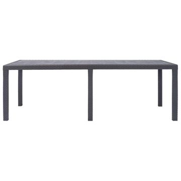 Tavolo da Giardino Marrone 220x90x72 cm Plastica Stile Rattan