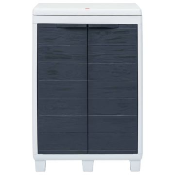 Pattumiera da Giardino con 3 Sacchi Grigio Scuro 65x38x102 cm