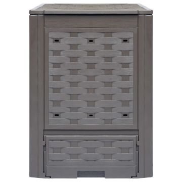 Compostiera Giardino Marrone 60x60x83 cm 300 L Rattan Plastica