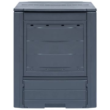 Compostiera da Giardino 60x60x73 cm 260 L Grigia