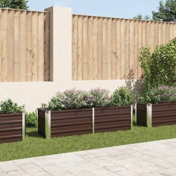 Letto Rialzato Giardino Marrone 160x40x45 cm in Acciaio Zincato