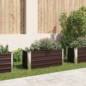 Letto Rialzato Giardino Marrone 100x40x45 cm in Acciaio Zincato