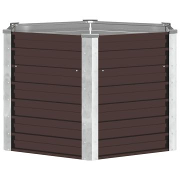 Letto Rialzato Giardino Marrone 129x129x77cm in Acciaio Zincato