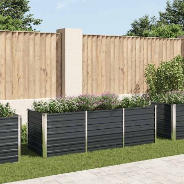 Fioriera per Giardino Antracite 240x80x77 cm in Acciaio Zincato