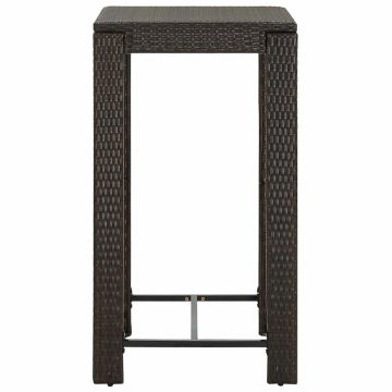 Tavolo da Bar da Giardino Marrone 60,5x60,5x110,5 cm Polyrattan