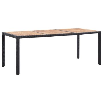 Set da Pranzo da Giardino 9 pz con Cuscini in Polyrattan Nero