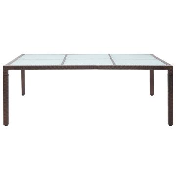 Tavolo da Pranzo da Giardino Marrone 200x150x74cm in Polyrattan