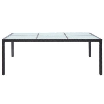 Tavolo da Pranzo da Giardino Nero 200x150x74 cm in Polyrattan