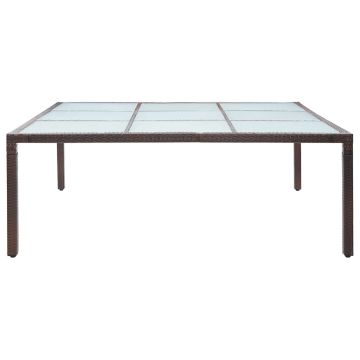 Tavolo da Giardino Marrone 200x200x74 cm in Polyrattan