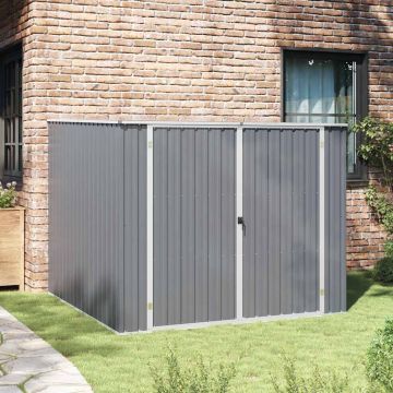 Capanno da Giardino Grigio 195x198x159 cm in Acciaio Zincato