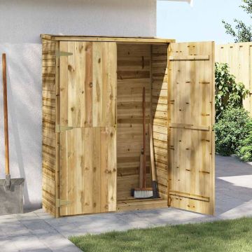 Rimessa Attrezzi da Giardino 123x50x171cm in Pino Impregnato