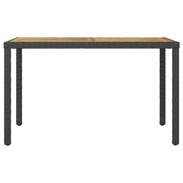 Tavolo da Giardino Nero e Marrone 123x60x74 cm Acacia Massello