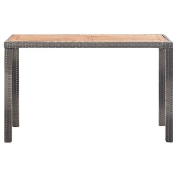 Tavolo Giardino Antracite e Marrone 123x60x74cm Acacia Massello