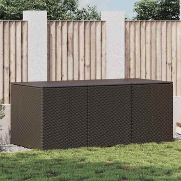 Baule da Giardino in Polyrattan 180x90x70 cm Marrone